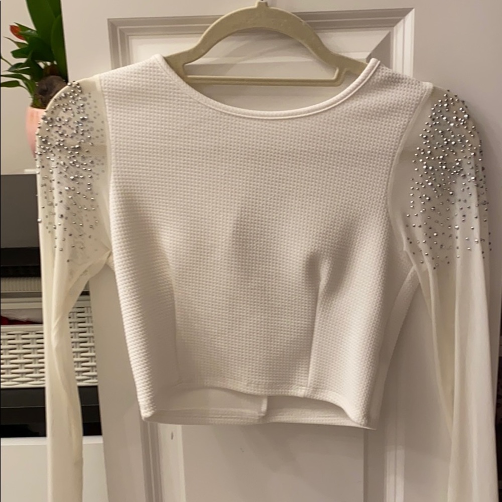 Agaci white long sleeve with sparks